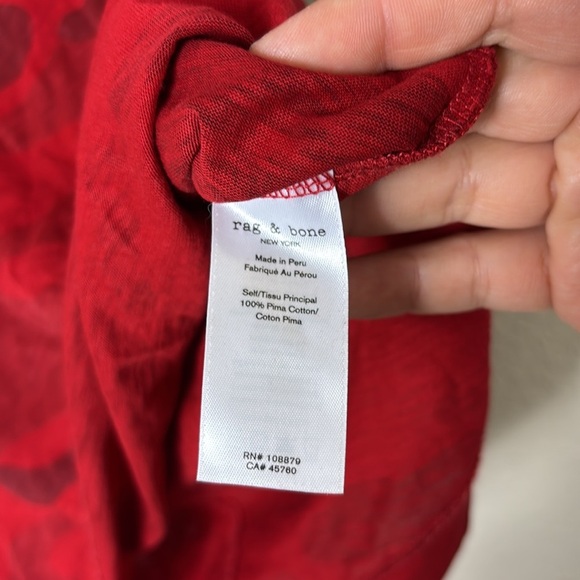 Rag and Bone Red Camo Short Sleeve Tee Shirt Size Small - Picture 9 of 13